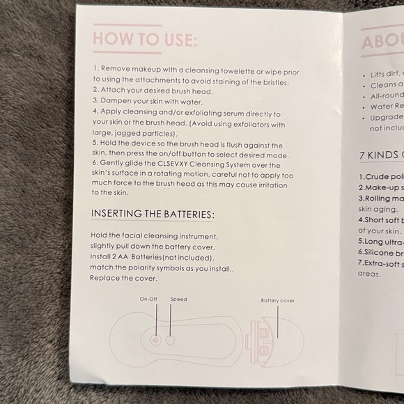 Electric Facial Cleansing Brush - Pink and White - Picture 6 of 6